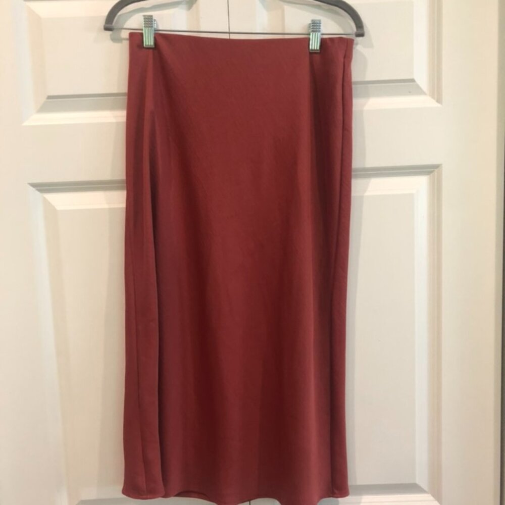 A New Day- Faux-Silk Midi Skirt Bundle (Pink and Black)